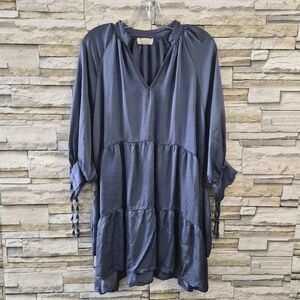 Sofia Made In Italy Dress Woman's L Blue Casual Boho Tunic